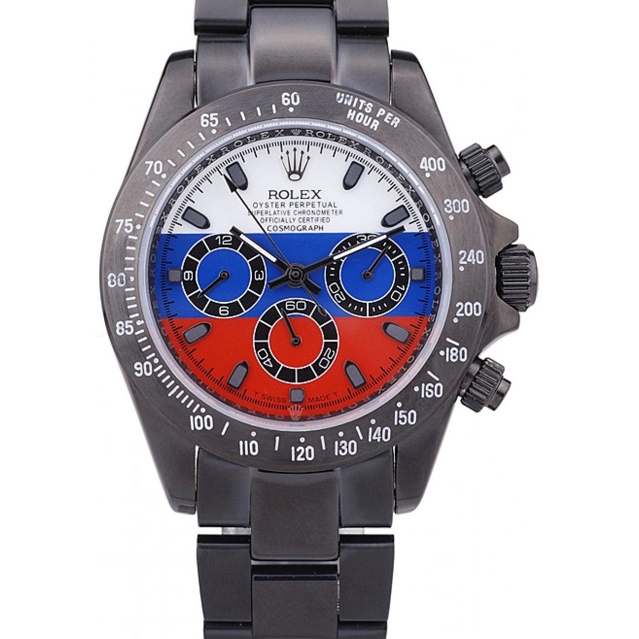 Flag 7472 Black Rolex Cosmograph Daytona Russian Dial Bracelet 0607